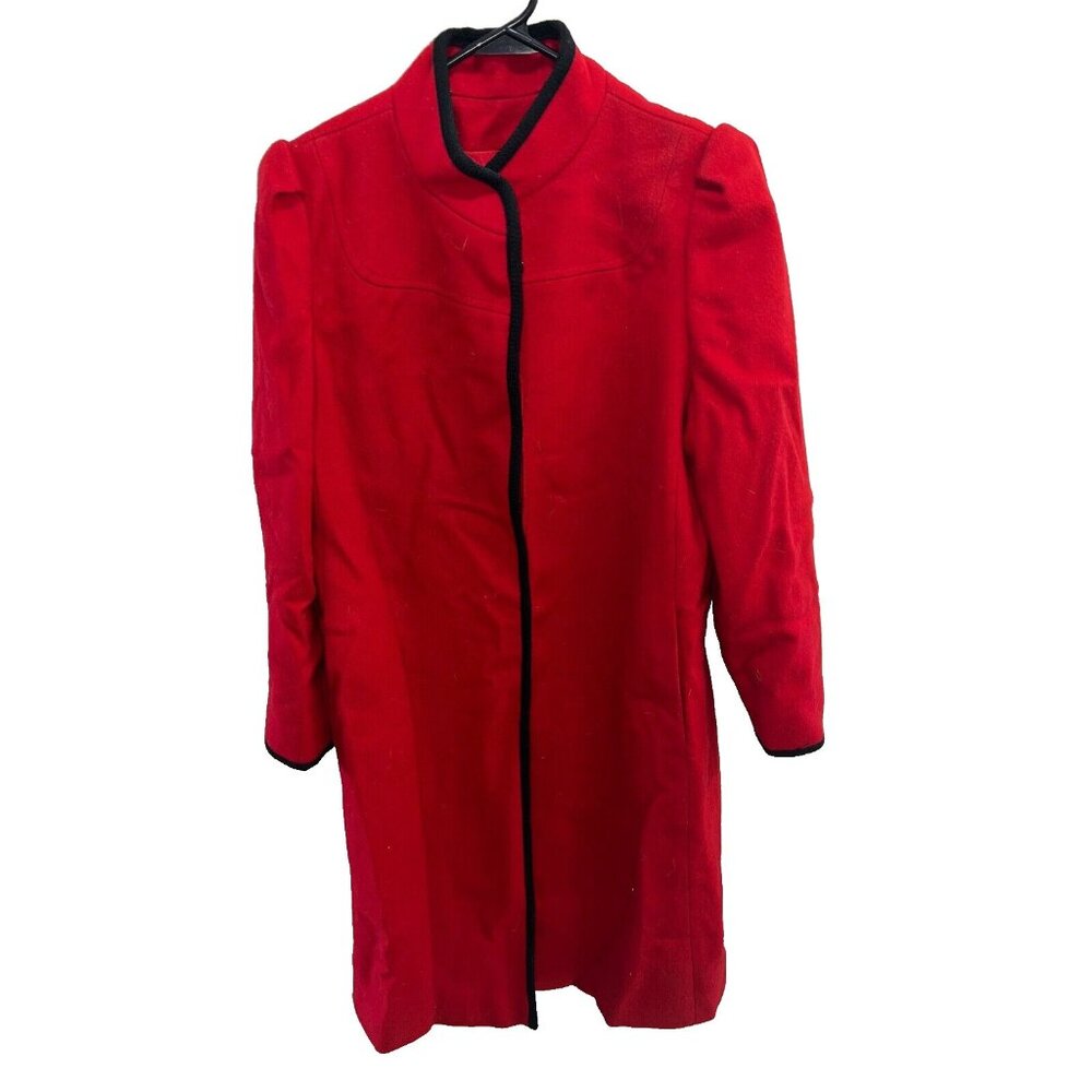 Women’s Vintage 100 Pure Wool Long Coat by Jill Jr. Red Size Small? Medium?